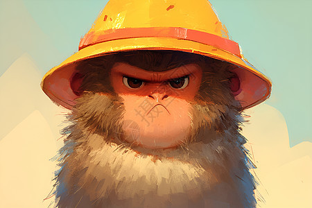 小猴子戴着帽子图片