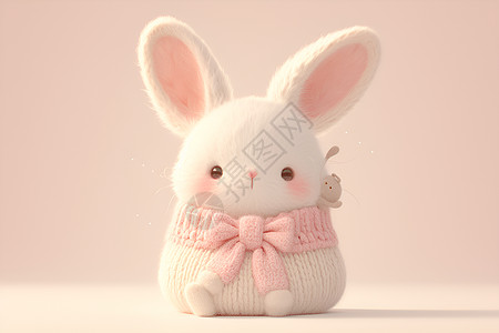 毛茸茸的粉色兔子图片