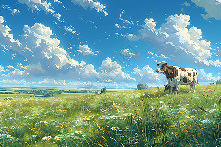 草原大牧场背景图片