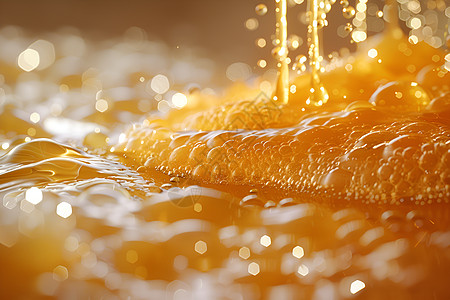 蜂蜜代金券金黄的麦芽糖背景