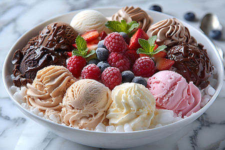 冰淇淋盛宴蔓越莓冰激凌高清图片