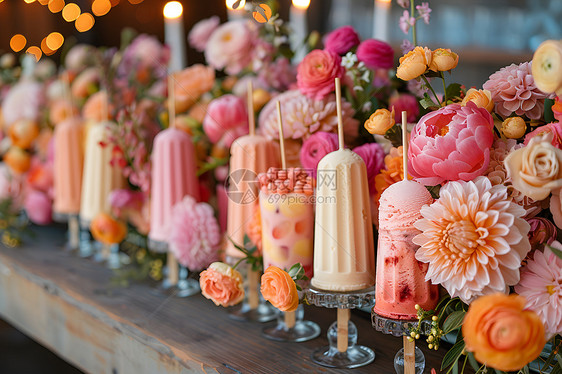 浪漫清凉的冰淇淋吧台图片