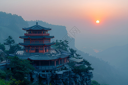 牛首山素材牛首山上的寺庙背景