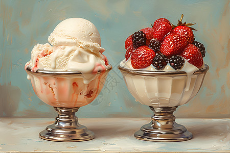 草莓味的冰淇淋图片