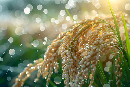 谷物种植种植的水稻背景