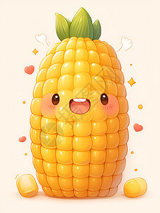 迷人的卡通玉米背景图片
