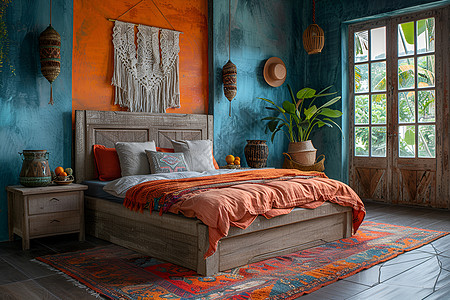 缤纷波西米亚风格的卧室图片