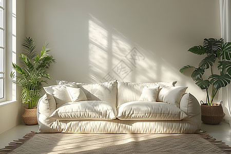 奢华的白色沙发图片