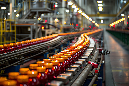 食品工厂中的自动化生产线图片