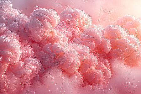 精粉色棉花糖云朵图片