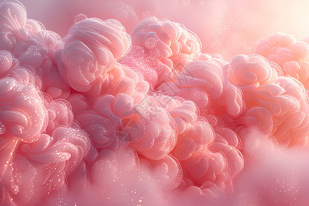 精粉色棉花糖云朵背景图片