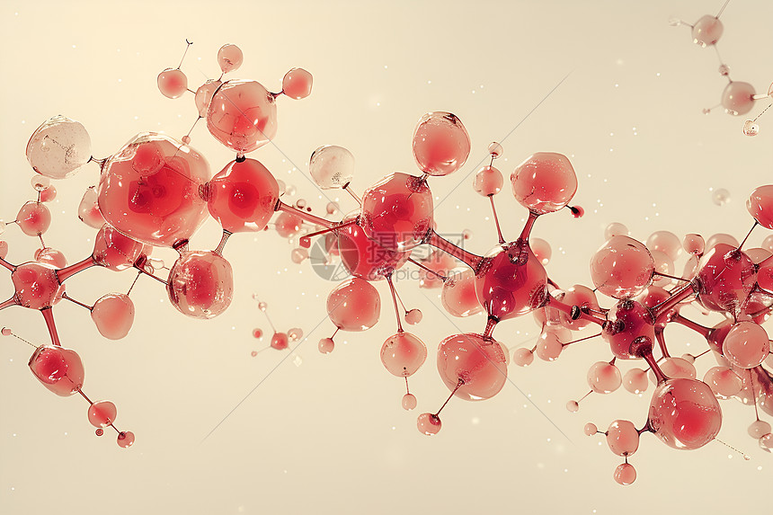红色透明分子图片