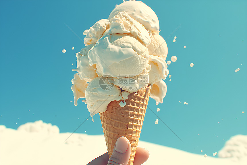 清甜的冰淇淋图片