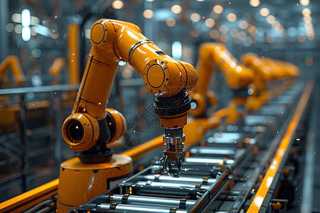 机器人臂在智能工厂背景