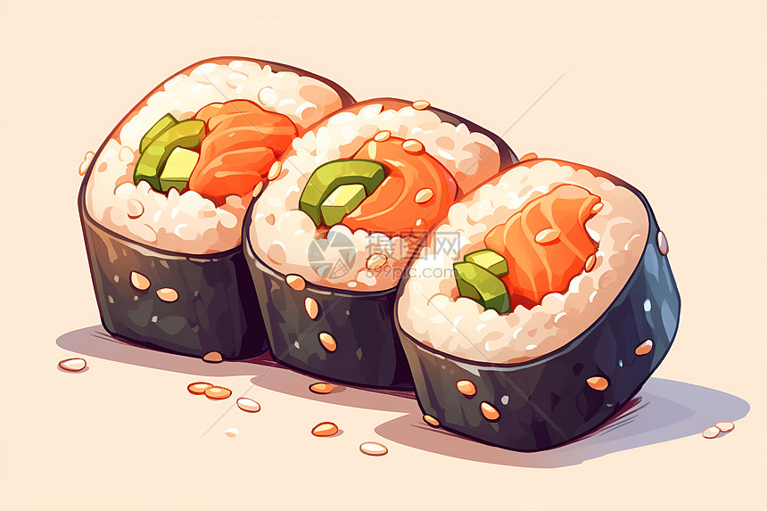 多彩可口的寿司图片