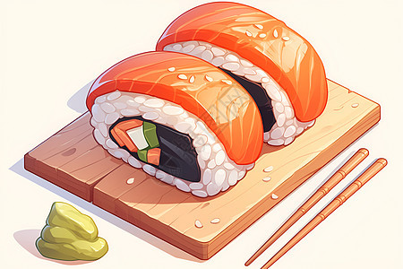 美味丰盛的彩色寿司图片