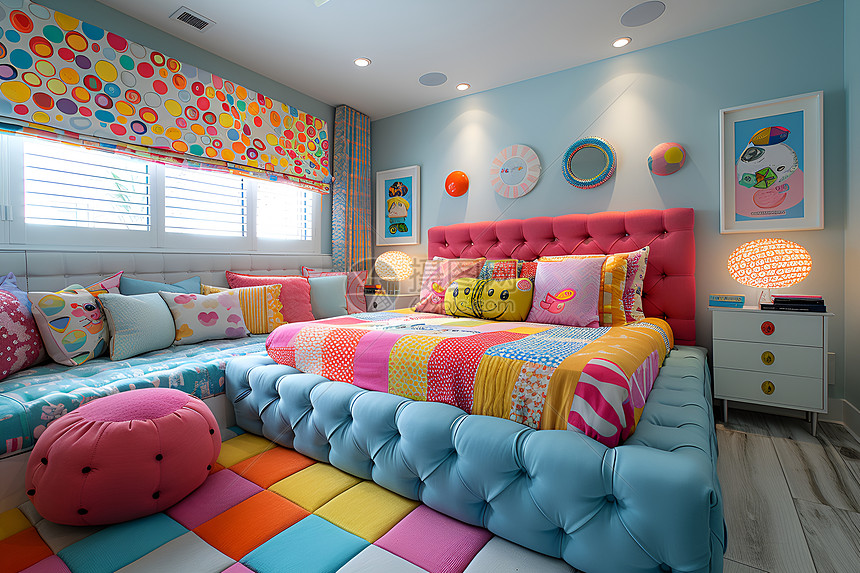 彩色的儿童房图片