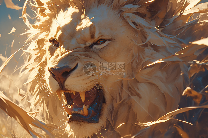 咆哮的狮子图片