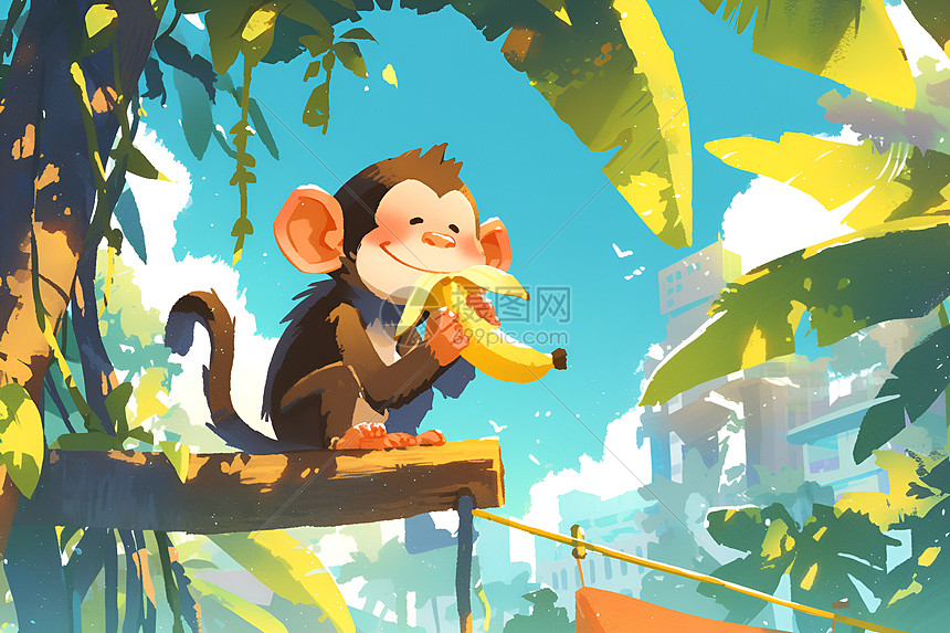 猴子在丛林里图片