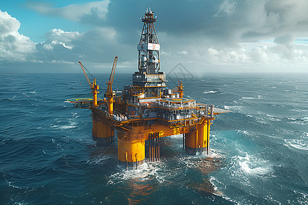 海上巨型石油钻井平台图片