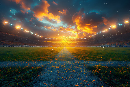 草坪上的足球天堂图片