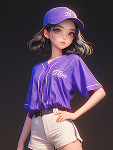 棒球少女的微笑图片