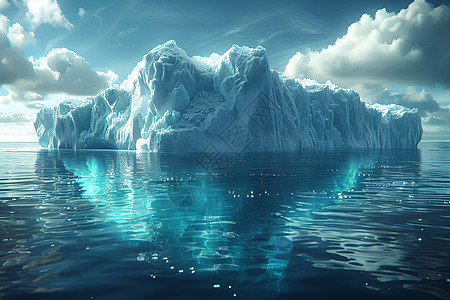 孤独漂浮的大冰山图片