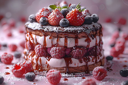 草莓冰淇淋蛋糕图片