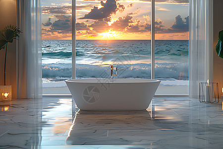 海景套房里的浴缸图片