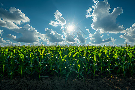 阳光草地阳光下的玉米地背景