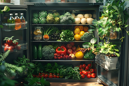 丰盈之果-清新蔬果充满的冰箱图片