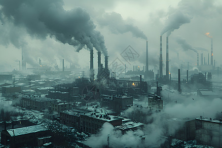 工厂排放的烟雾图片