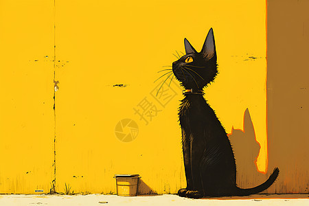 一只黑色的猫咪图片