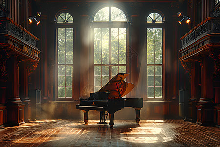 音乐厅的钢琴图片
