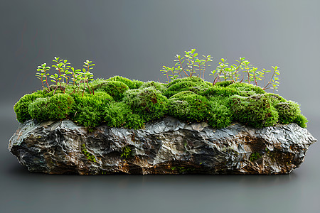 接吻石石头上的青苔背景