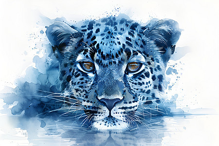 豹子的水彩画图片