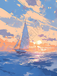 海上的帆船背景图片