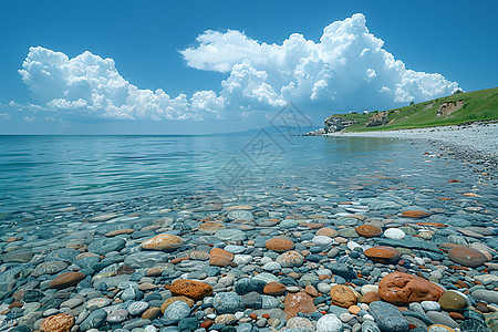 湖底的鹅卵石图片