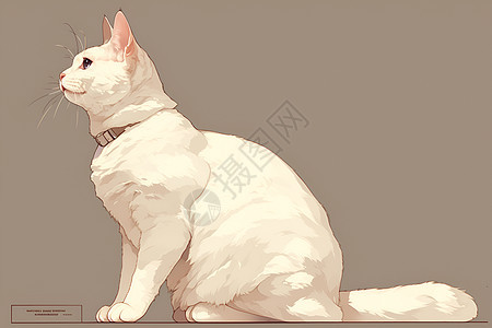 可爱的白色猫咪背景图片