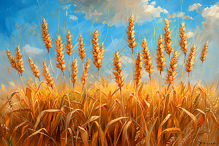 丰收的小麦插图图片