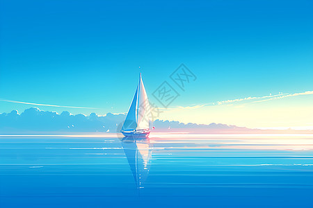 大海中的帆船背景图片