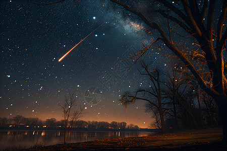 夜空的流星图片