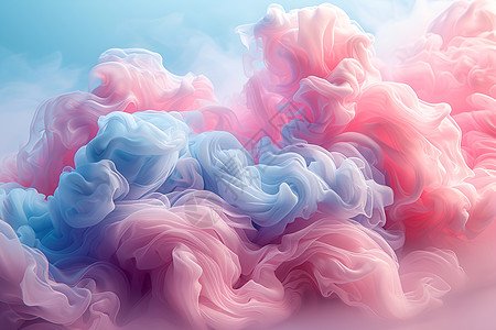 绚烂云彩的棉花糖艺术图片