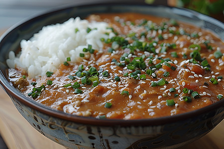 热腾腾的饭菜经典日本咖喱饭背景