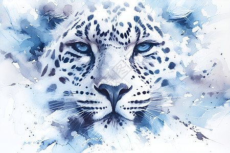 绘画豹子背景图片