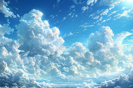 蓝天中的云海图片