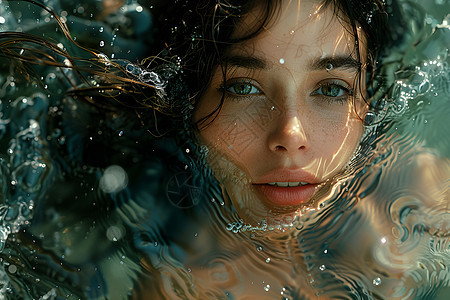 水中的漂亮女人图片