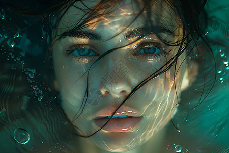 水中的漂亮女子图片