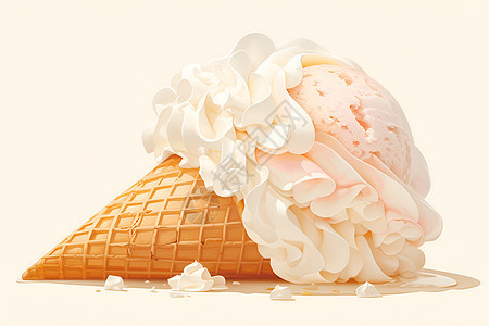 艳惊冰淇淋与华夫饼图片