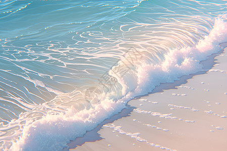 沙滩海岸海浪击打着海岸插画